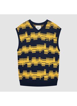 Abstract stripe knit vest
